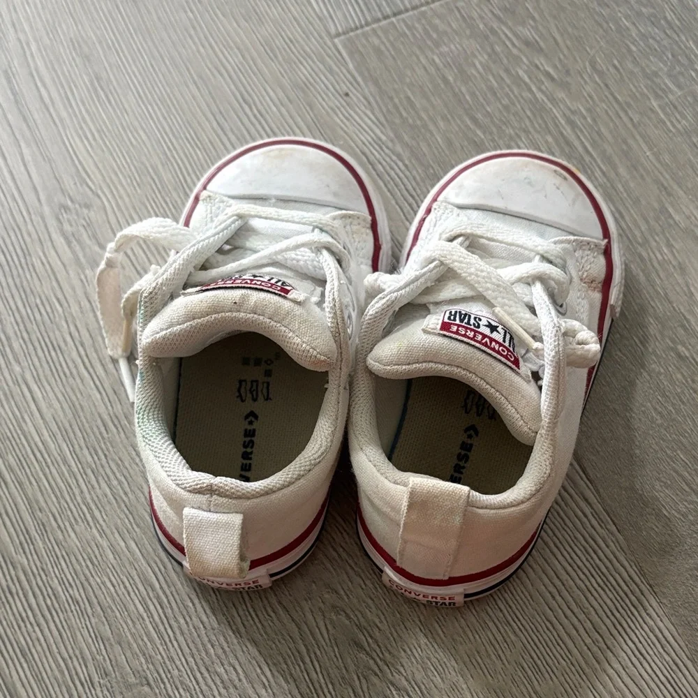 Converse Kids All Star White Red Sneakers